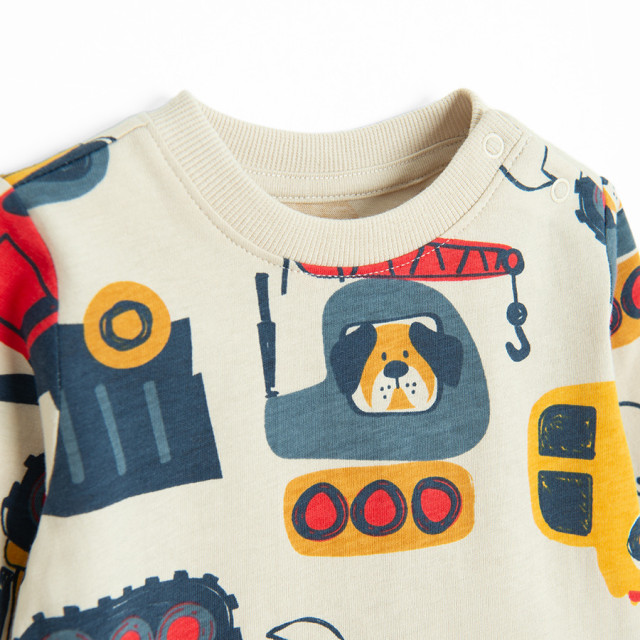 Тениска с дълъг ръкав, цвят: Светло бежово