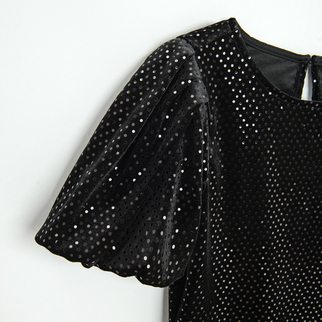 Рокля с къс ръкав, цвят: Черен