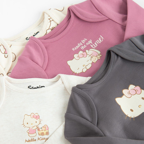 Боди с дълъг ръкав 4бр. HELLO KITTY, цвят: Микс