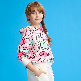 Суитчър SMILEY, цвят: Бял