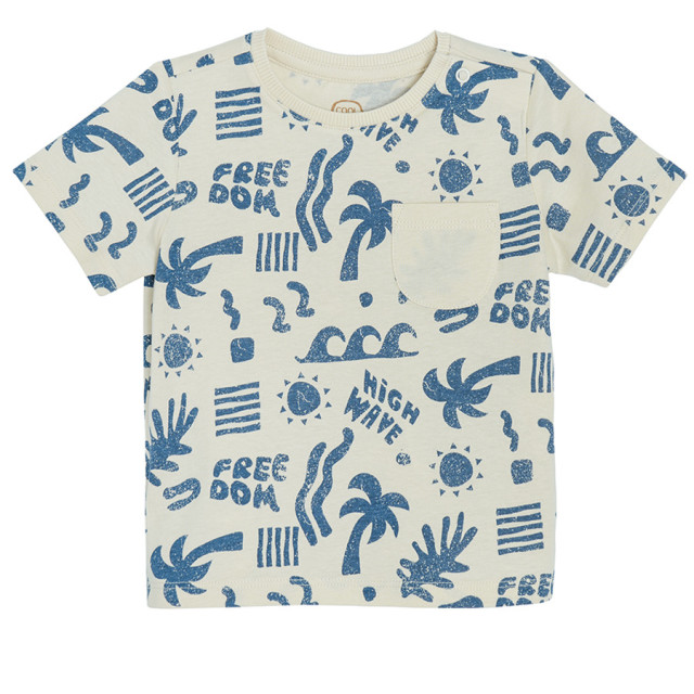 Тениска с къс ръкав, цвят: Светло бежово