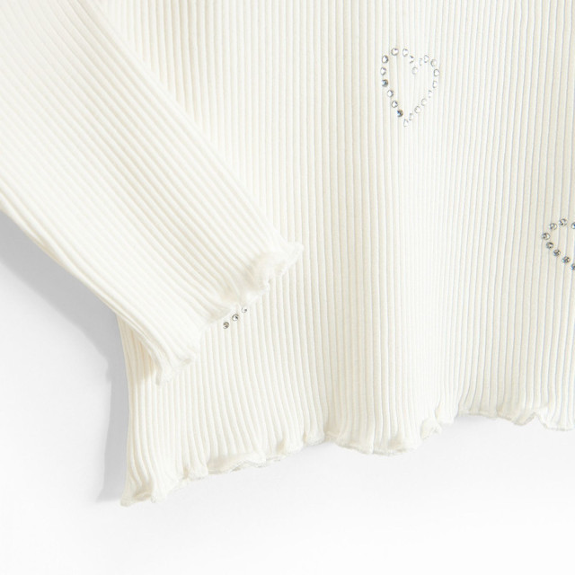 Блуза с дълъг ръкав, цвят: Бял