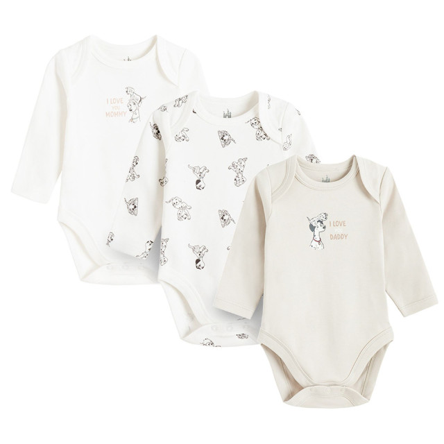 Боди с дълъг ръкав 3бр. 101 DALMATIANS, цвят: Микс