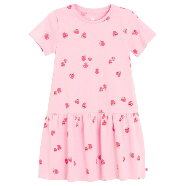 Рокля с къс ръкав, цвят: Розов