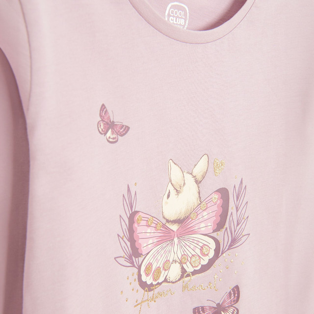 Тениска с дълъг ръкав, цвят: Виолетов