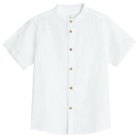 Риза с къс ръкав, цвят: Бял