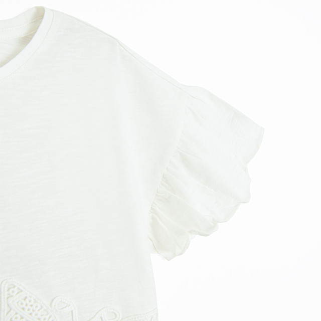 Блуза с къс ръкав, цвят: Бял