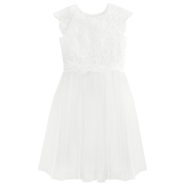 Рокля с къс ръкав, цвят: Бял