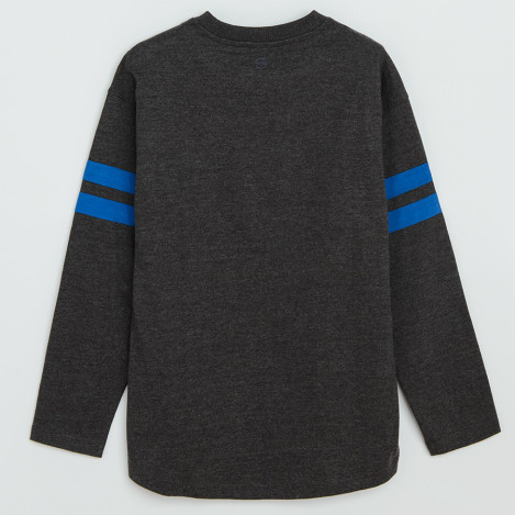 Тениска с дълъг ръкав, цвят: Сив меланж