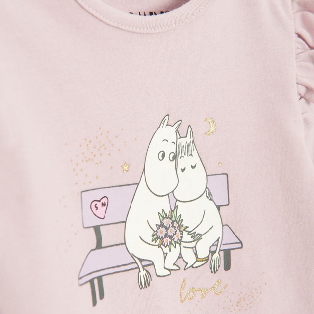 Боди с дълъг ръкав MOOMINS, цвят: Розов