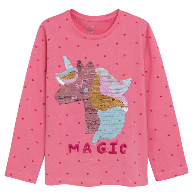 Тениска с дълъг ръкав, цвят: Розов