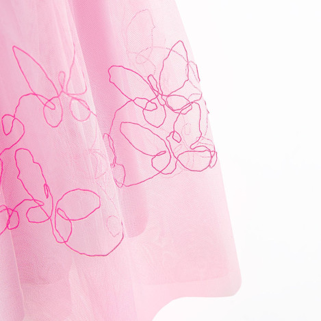 Рокля с къс ръкав, цвят: Розов