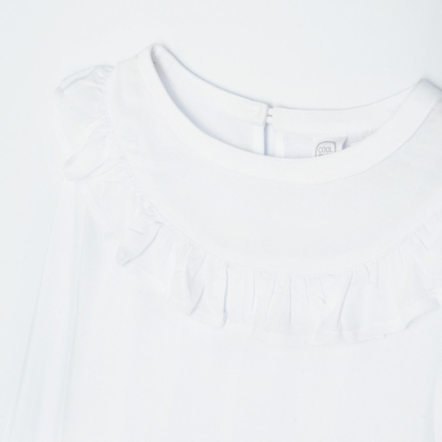 Блуза с дълъг ръкав, цвят: Бял