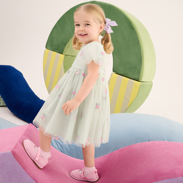 Рокля с къс ръкав, цвят: Зелен