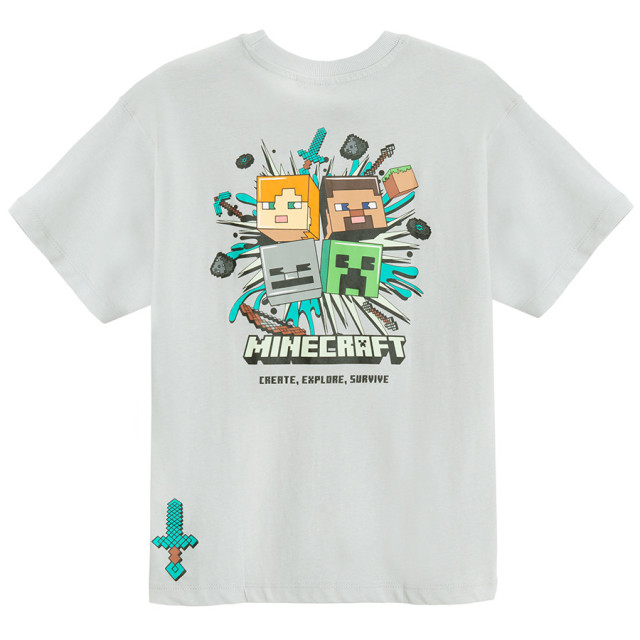 Тениска с къс ръкав MINECRAFT, цвят: Сив меланж