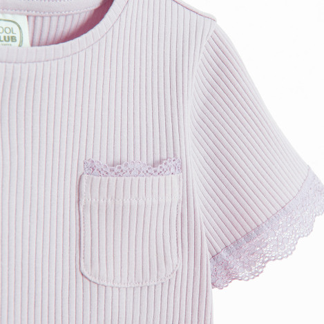 Блуза с къс ръкав, цвят: Розов