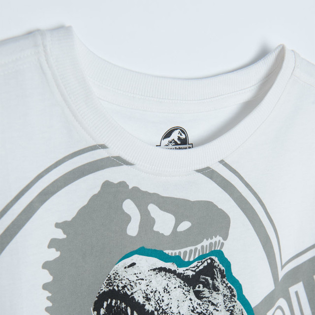 Тениска с къс ръкав JURASSIC WORLD, цвят: Бял