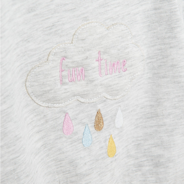 Блуза с дълъг ръкав, цвят: Сив меланж