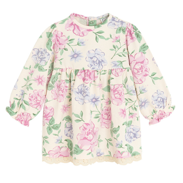 Рокля с дълъг ръкав, цвят: Светло бежово