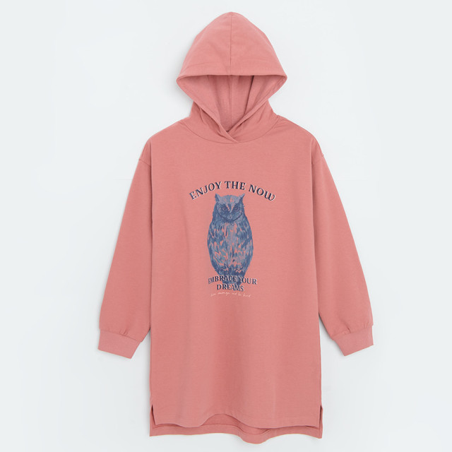 Рокля с дълъг ръкав, цвят: Светло розов