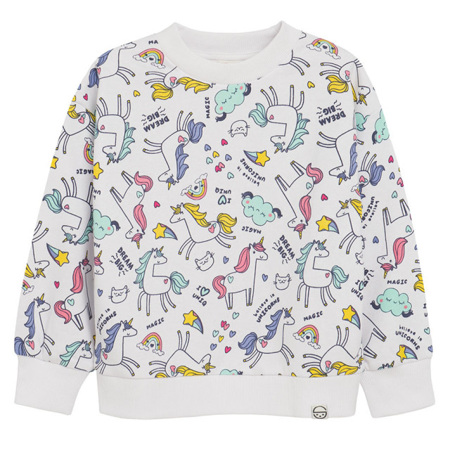 Блуза с дълъг ръкав, цвят: Бял