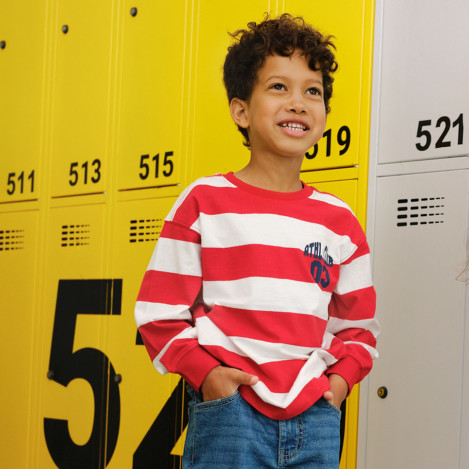 Блуза с дълъг ръкав, цвят: Райе