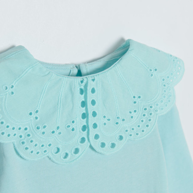 Боди с дълъг ръкав, цвят: Светло ментов