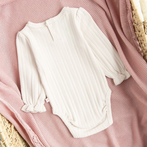 Боди с дълъг ръкав, цвят: Бежов