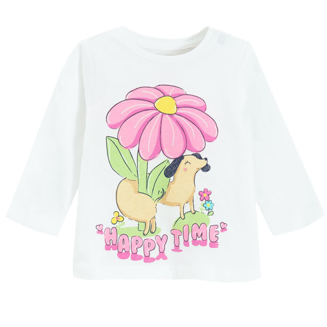 Тениска с дълъг ръкав, цвят: Кремав