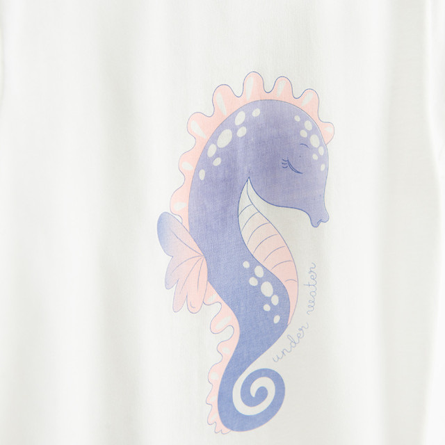 Тениска с къс ръкав, цвят: Бял