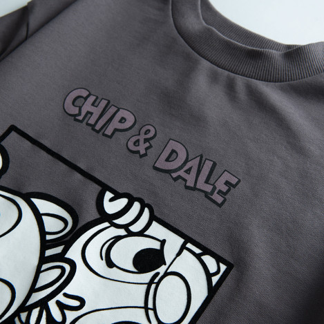 Блуза с дълъг ръкав CHIP&DALE, цвят: Графит