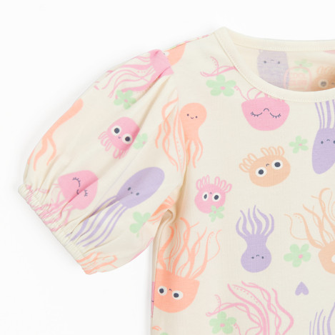 Боди с къс ръкав, цвят: Кремав