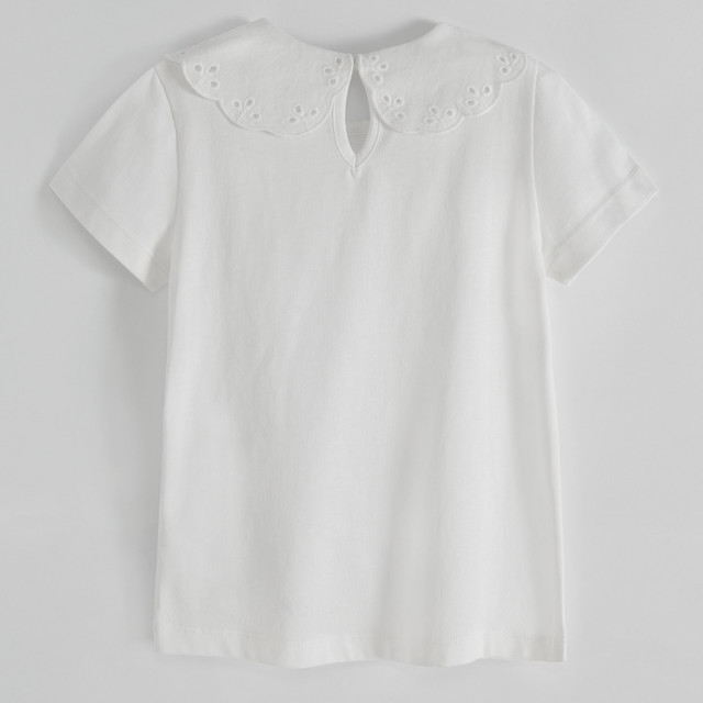 Блуза с къс ръкав, цвят: Бял