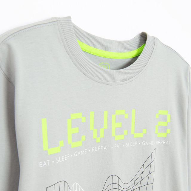 Тениска с дълъг ръкав, цвят: Сив