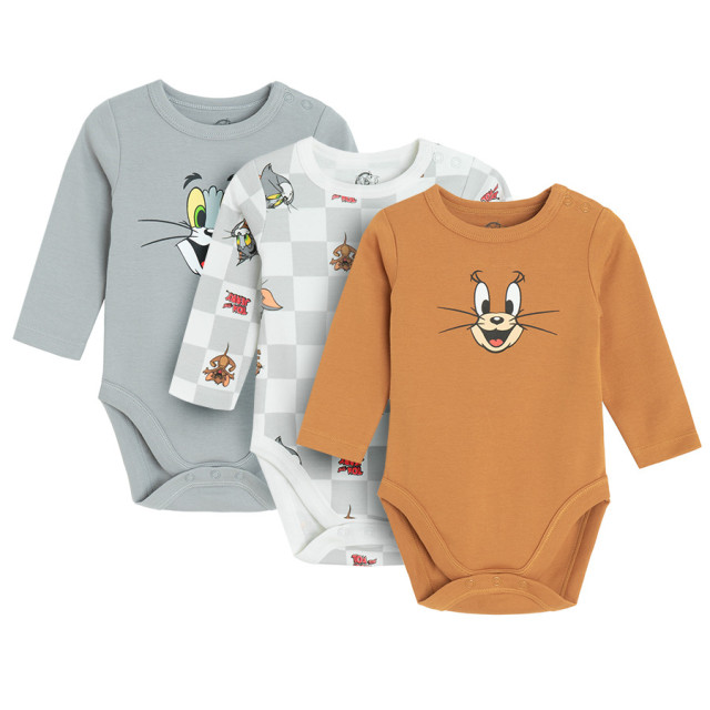 Боди с дълъг ръкав 3бр. TOM AND JERRY, цвят: Микс
