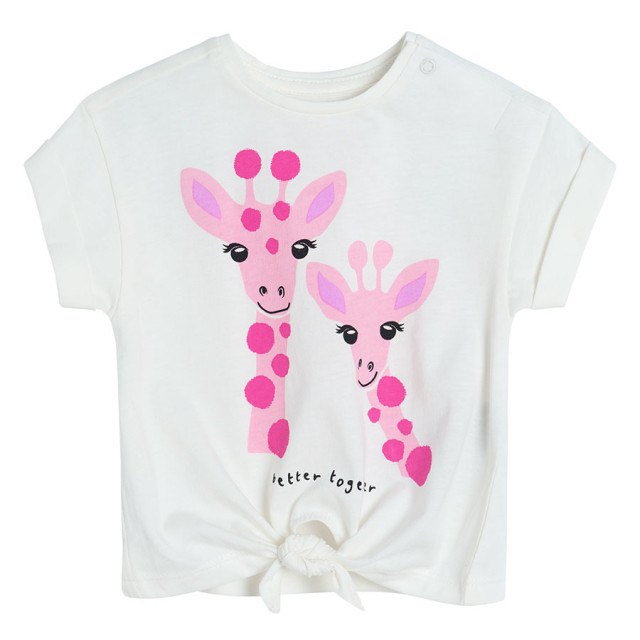 Блуза с къс ръкав, цвят: Кремав