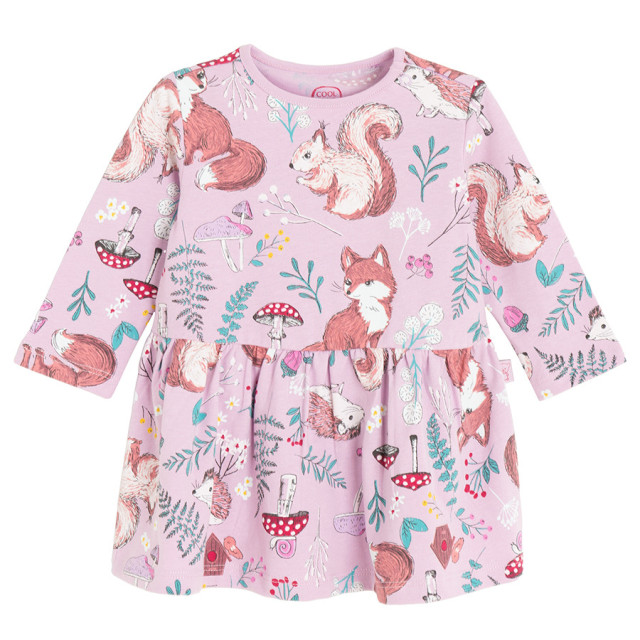 Рокля с дълъг ръкав, цвят: Пепеляво лилав