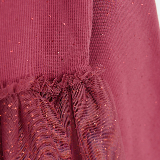 Рокля с дълъг ръкав, цвят: Бургунди