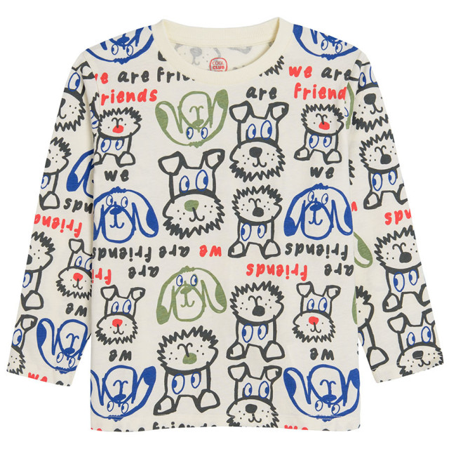 Тениска с дълъг ръкав, цвят: Кремав