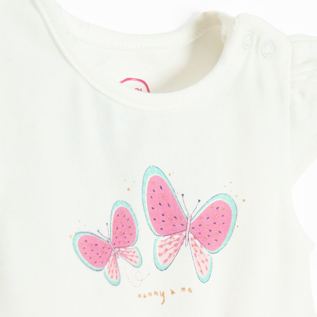 Боди с къс ръкав, цвят: Бял