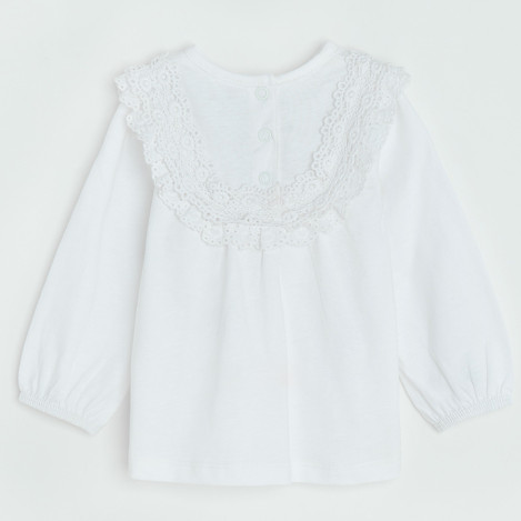 Блуза с дълъг ръкав, цвят: Кремав