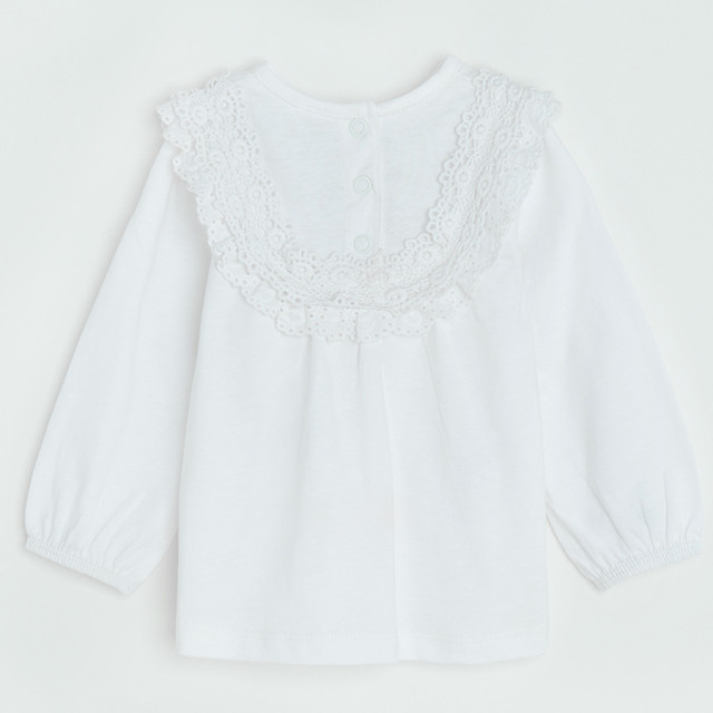 Блуза с дълъг ръкав, цвят: Кремав