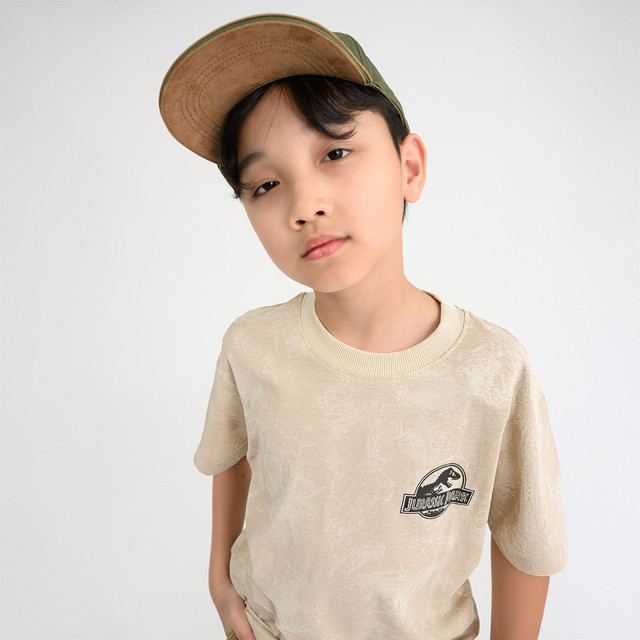 Тениска с къс ръкав JURASSIC WORLD, цвят: Бежов