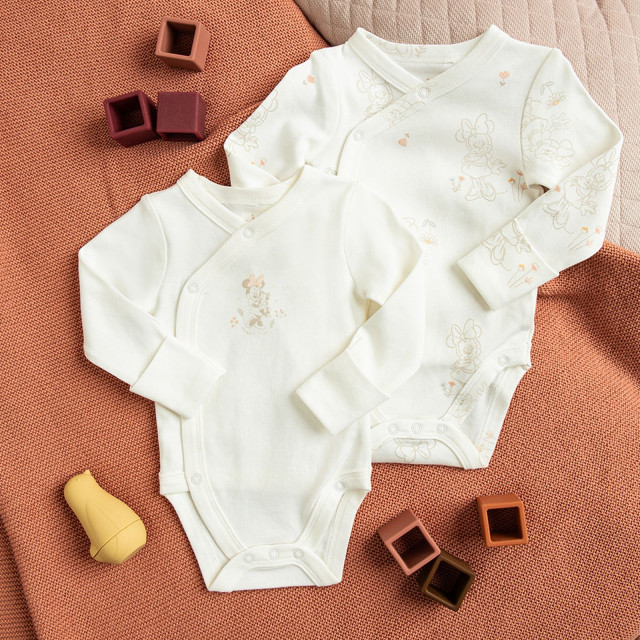 Боди с дълъг ръкав 2бр. MINNIE MOUSE, цвят: Бял