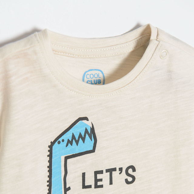 Тениска с къс ръкав, цвят: Бежов