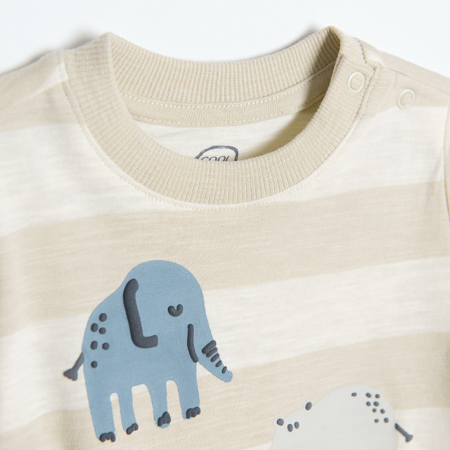 Тениска с къс ръкав, цвят: Бежов