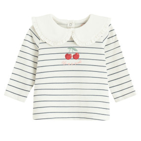 Блуза с дълъг ръкав, цвят: Бял