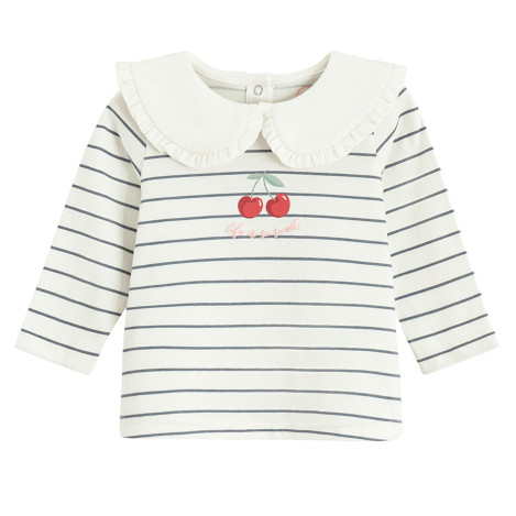 Блуза с дълъг ръкав, цвят: Бял