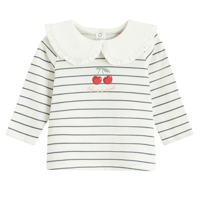 Блуза с дълъг ръкав, цвят: Бял