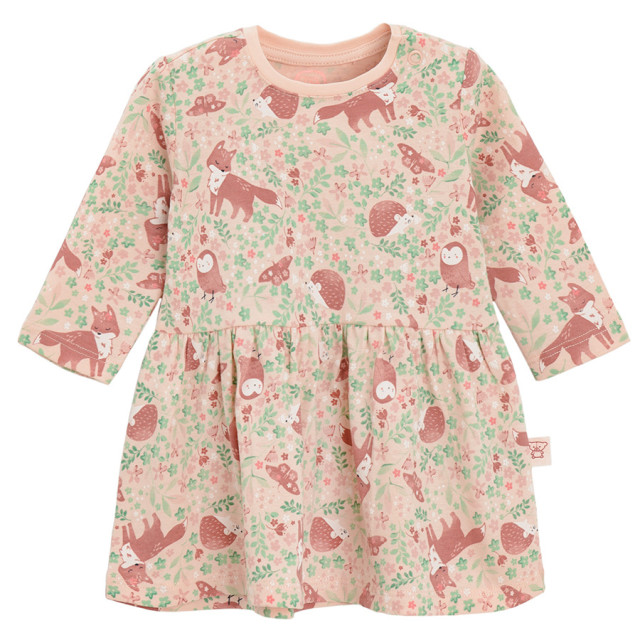 Рокля с дълъг ръкав, цвят: Светло розов